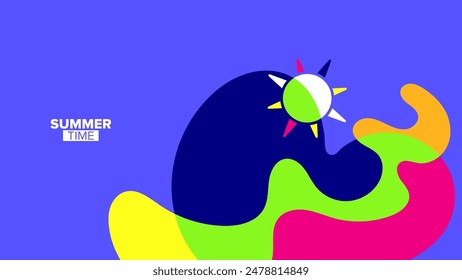 fondo de verano. Ilustración vectorial. diseño hd, Anuncio, cartel, diseño de Plantilla de tarjeta de felicitación