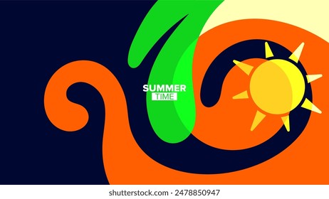 fondo de verano. Ilustración vectorial. diseño hd, Anuncio, cartel, diseño de Plantilla de tarjeta de felicitación