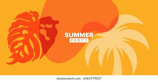 fondo de verano. ilustración de Vector. Anuncio, cartel, Plantilla de tarjeta de felicitación