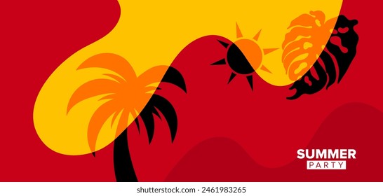 fondo de verano. ilustración de Vector. cartel, Anuncio, Plantilla de saludo