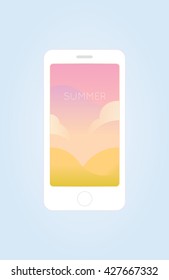 Summer background vector for a smartphone.