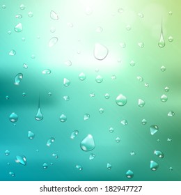 Summer  background. water drops