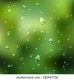 Summer  background. water drops
