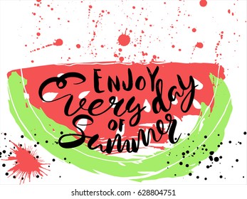  Summer background with watermelon, vector, illustration