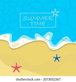 fondo de verano con olas y estrellas