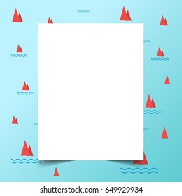 Summer Background With White Paper Writing Letters, Vector Illustrator