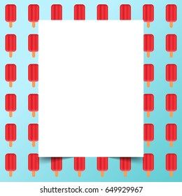 Summer background with white paper writing letters, vector illustrator
