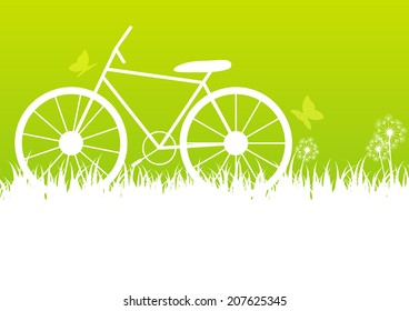 Summer background with white silhouettes
