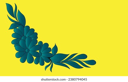 Summer background withr, abstract paper flowers, floral background, blank round frame, greeting card template.Template Vector.