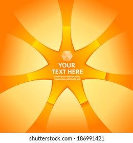 Summer background with yellow ray orange summer sun light burst. Hot with space for your message.