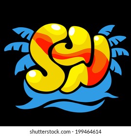 summer background For Your Design. summer illustration for posters, holiday, party, vector, icon, t-shirt template,