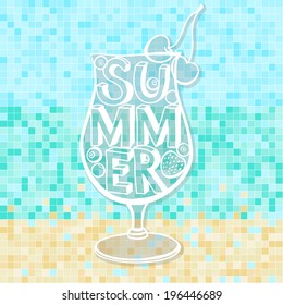 Summer background.Poster, vector.