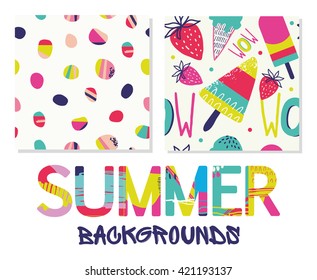 Summer Backgrounds Patterns In Vector.