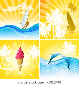 Summer Backgrounds Set EPS10