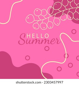Summer backgrounds with tropical palm leaves. Texture in blue, purple, pink and yellow. Jungle and beach theme. Editable vector template
