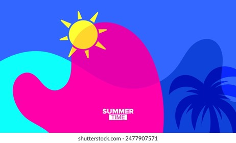 fondos de verano. Ilustración vectorial. diseño hd, Anuncio, cartel, diseño de Plantilla de tarjeta de felicitación