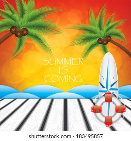 Summer background.Tropical vector