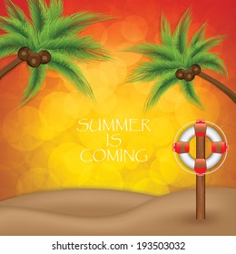 Summer background.Tropical vector