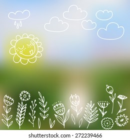 Summer background.Vector design elements. Vector illustration.
