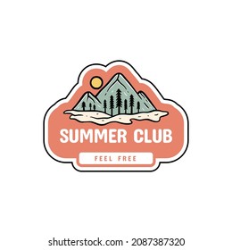 Summer badge logo set and holiday badge premium vector