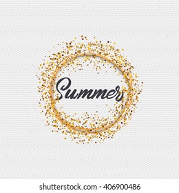 Summer, a badge for your design, summer words to print and labels.