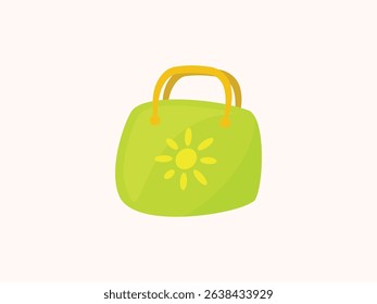 Summer bag icon vector illustration featuring a stylish tote with beach elements. Perfect for vacation, travel, summer holiday