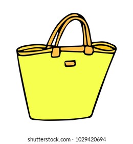 Summer bag vector illustration. Doodle style. Design, print, logo, decor, textile, paper