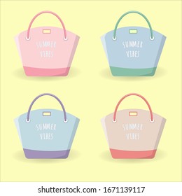 Summer Bag Vektorillustration Illustration. Vektorillustration Sommerbeutel. Weißer Hintergrund. Tasche einzeln