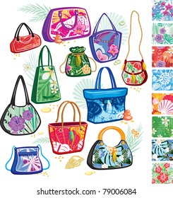 Summer bags with patterns