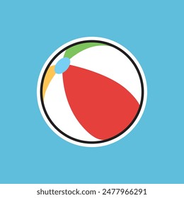 Summer Ball Sticker Vector Illustration