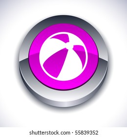 Summer balloon metallic 3d vibrant round icon.