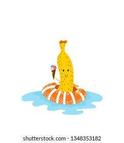 
summer banana character vector