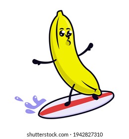 Summer banana cute mascot design
