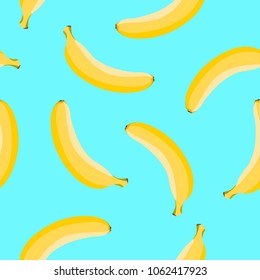 Summer bananas vector pattern.