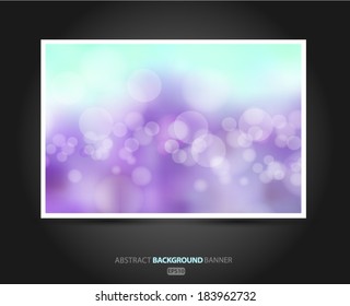 Summer banner abstract blurred green background with bokeh effect. Spring, nature, overcast. Vector EPS 10 illustration.