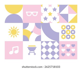 Summer banner background flat design