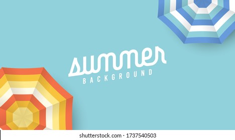 Summer banner background illustration with umbrela beach vector