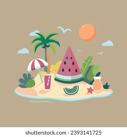 Fondo del cartel de verano. Ilustración del vector