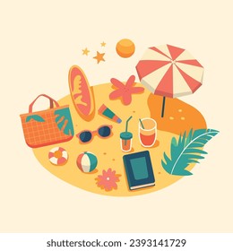 Summer banner background. Vector illustration