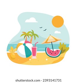 Fondo del cartel de verano. Ilustración del vector