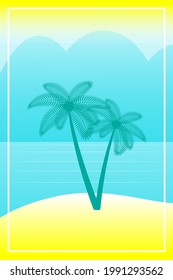 Banner de verano o fondo con espacio para texto. Tarjeta de saludo, cartel y publicidad, fondo de pantalla. Paisaje de verano, vacaciones, fin de semana, concepto de vacaciones. Feliz día brillante. 