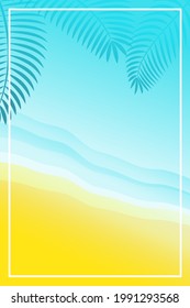 Summer banner or backgrounds with space for text. Greeting card, poster and advertising, wallpaper. Summer landscape, vacation, weekend, holiday concept. Happy shiny Day. 