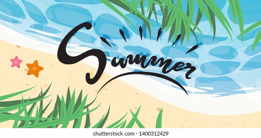 Summer banner with the beach