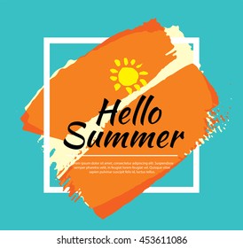 Summer banner brush painting design template
