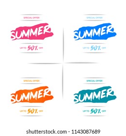 Summer banner color template design, Special offer