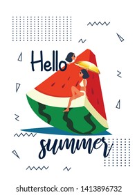 Summer banner design with white bacground for text and colorful beach elements in white background.
