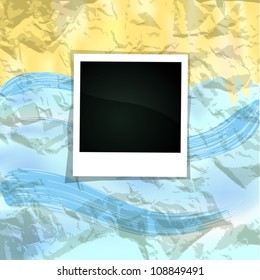 Pancarta de verano con marco vacío para la ilustración de Su foto, vector eps10