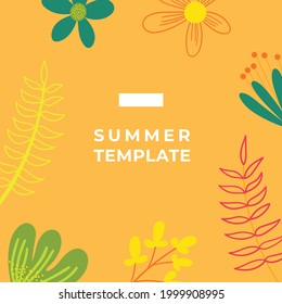 Summer banner with floral background element. Vector illustration design for internet ads, presentation, banner, cover, web, header, flyer, card, poster, wallpaper, texture, slide, magazine