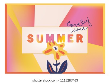 Summer banner with flower.