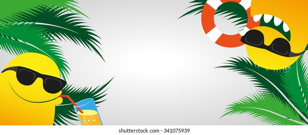summer banner with funny creature